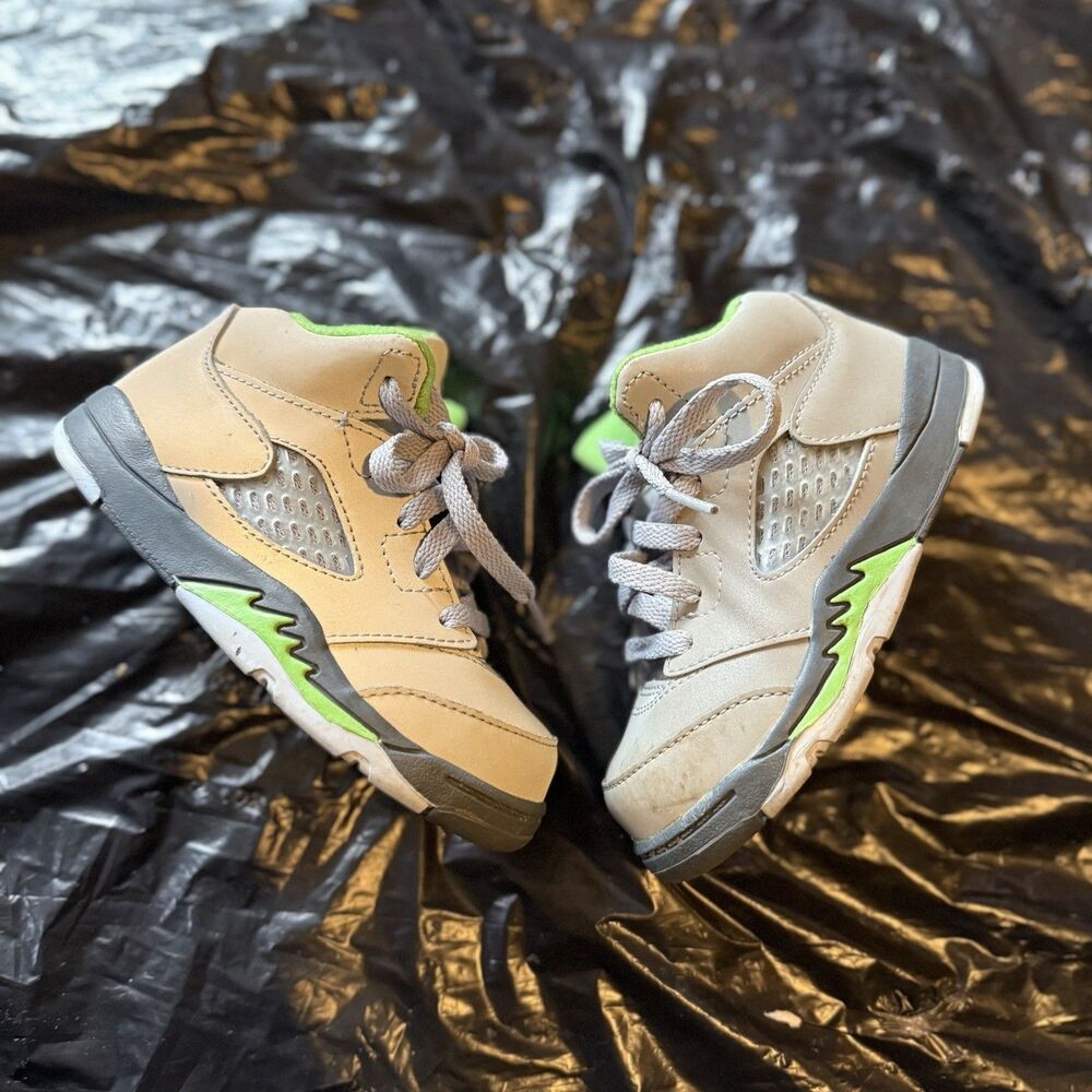Jordan 5 Green Bean Baby Sneakers Size 7C DQ3736-003